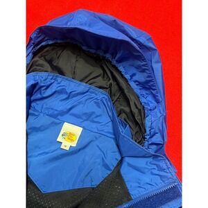 Bass Pro Shops Mens Blue Black Hooded Jacket Windbreaker Size M